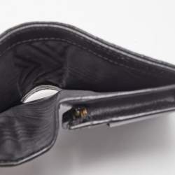 Pre Owned Gucci Blakc Matelasse Leather GG Marmont Card Case