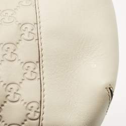 Pre Owned Gucci Off White Guccisima Leather Mayfair Tote