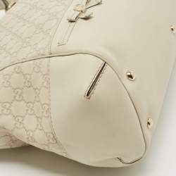 Pre Owned Gucci Off White Guccisima Leather Mayfair Tote