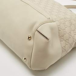 Pre Owned Gucci Off White Guccisima Leather Mayfair Tote