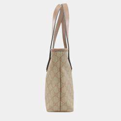 Gucci Pink/Beige GG Canvas Small Joy Tote Bag