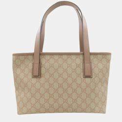 Gucci Pink/Beige GG Canvas Small Joy Tote Bag