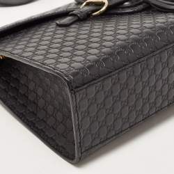 Pre Owned Gucci Black Guccissima Leather Emily Chain Shoulder Bag