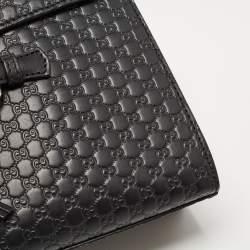 Pre Owned Gucci Black Guccissima Leather Emily Chain Shoulder Bag