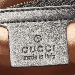 Pre Owned Gucci Black Matelasse Leather Medium GG Marmont Animal Studs Shoulder Bag