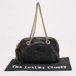 Gucci Black Leather Medium Soho Chain Shoulder Bag
