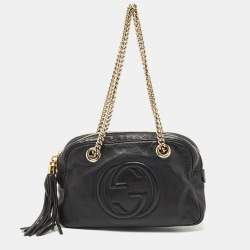 Gucci Black Leather Medium Soho Chain Shoulder Bag