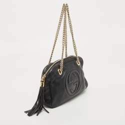 Gucci Black Leather Medium Soho Chain Shoulder Bag