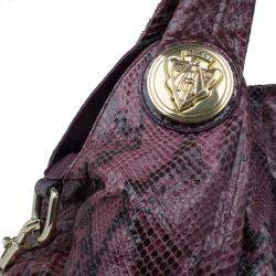 مملوكة مسبقًا حقيبة غوتش ي جلد ثعبان أرجواني هيستيريا هوبو