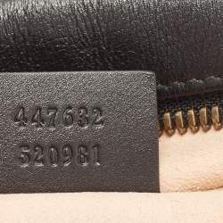 Pre Owned Gucci Black Matelasse Leather Small GG Marmont Shoulder Bag