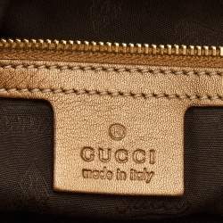 مملوكة مسبقًا حقيبة يد توتس غوتشي GG جلد وكانفاس بني/بيج كبيرة