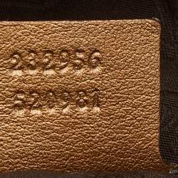 مملوكة مسبقًا حقيبة يد توتس غوتشي GG جلد وكانفاس بني/بيج كبيرة