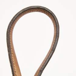 مملوكة مسبقًا حقيبة يد توتس غوتشي GG جلد وكانفاس بني/بيج كبيرة