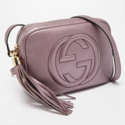 Pre Owned Gucci Purple Leather Small Soho Disco Crossbody Bag