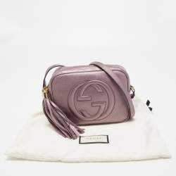 Pre Owned Gucci Purple Leather Small Soho Disco Crossbody Bag