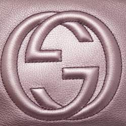 Pre Owned Gucci Purple Leather Small Soho Disco Crossbody Bag
