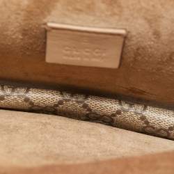 Pre Owned Gucci Beige GG Supreme Canvas and Suede Mini Dionysus Shoulder Bag