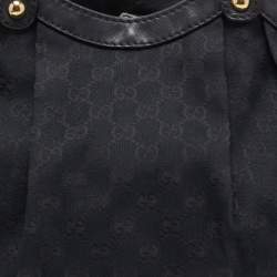 Pre Owned Gucci Black GG Canvas and Leather Medium Sukey Tote