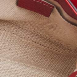 Pre Owned Gucci Red Leather Soho Flap Chain Crossbody Bag