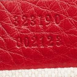 Pre Owned Gucci Red Leather Soho Flap Chain Crossbody Bag