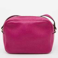 Gucci Fuchsia Leather Small Soho Disco Crossbody Bag