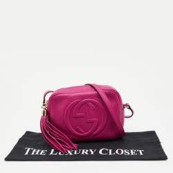 Gucci Fuchsia Leather Small Soho Disco Crossbody Bag