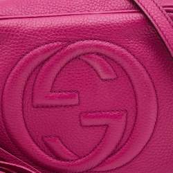 Gucci Fuchsia Leather Small Soho Disco Crossbody Bag