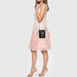 Gucci Black Matelassé Leather Mini GG Marmont Bucket Bag