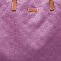 Pre Owned Gucci Purple Nylon Guccissima Shopper Tote Bag