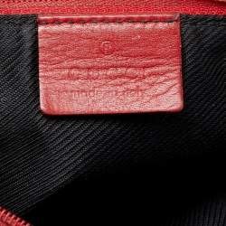 Gucci Red/Beige GG Canvas and Leather Flat Pouch