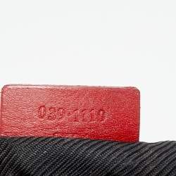 Gucci Red/Beige GG Canvas and Leather Flat Pouch