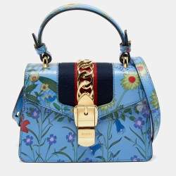 Gucci Flora Azure Medium Floral Handbag Italy Bag Handbag Flower