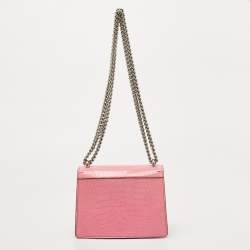 Pre Owned Gucci Pink Alligator Mini Dionysus Shoulder Bag