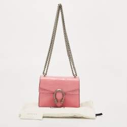 Pre Owned Gucci Pink Alligator Mini Dionysus Shoulder Bag