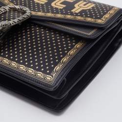 Pre Owned Gucci Black/Gold Leather Medium Dionysus GUCCY Star Shoulder Bag