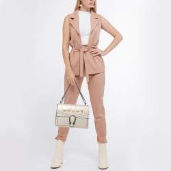 Gucci Off White/Gold Leather Medium Dionysus GUCCY Star Shoulder Bag