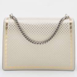 Gucci Off White/Gold Leather Medium Dionysus GUCCY Star Shoulder Bag