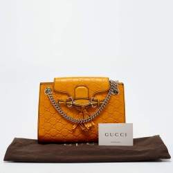 Gucci Orange Guccissima Leather Small Emily Chain Shoulder Bag