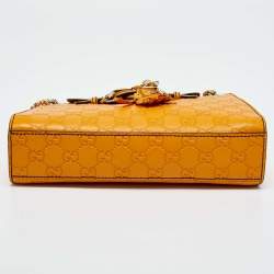 Gucci Orange Guccissima Leather Small Emily Chain Shoulder Bag