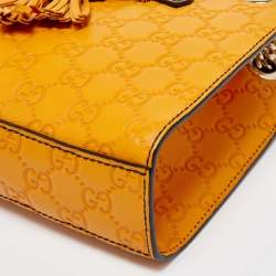 Gucci Orange Guccissima Leather Small Emily Chain Shoulder Bag