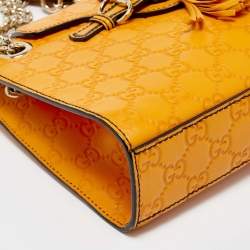 Gucci Orange Guccissima Leather Small Emily Chain Shoulder Bag