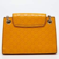 Gucci Orange Guccissima Leather Small Emily Chain Shoulder Bag
