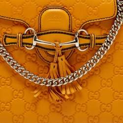 Gucci Orange Guccissima Leather Small Emily Chain Shoulder Bag