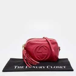 Pre Owned Gucci Fuchsia Leather Small Soho Disco Shoulder Bag