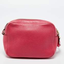 Pre Owned Gucci Fuchsia Leather Small Soho Disco Shoulder Bag