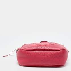Pre Owned Gucci Fuchsia Leather Small Soho Disco Shoulder Bag