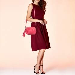 Pre Owned Gucci Fuchsia Leather Small Soho Disco Shoulder Bag