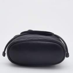 Pre Owned Gucci Black Matelassé Leather GG Marmont Backpack