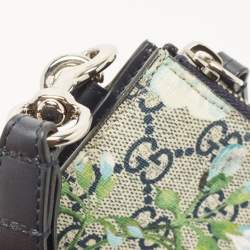 Pre Owned Gucci Beige/Blue GG Supreme Canvas Blooms Zip Pouch