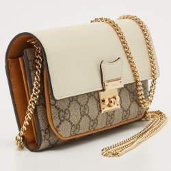 Gucci Tricolor GG Supreme Canvas and Leather Continental Wallet on Chain